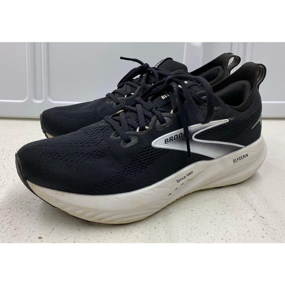 Men Brooks Glycerin 22 black mesh athletic running shoes sneakers, 9 2E